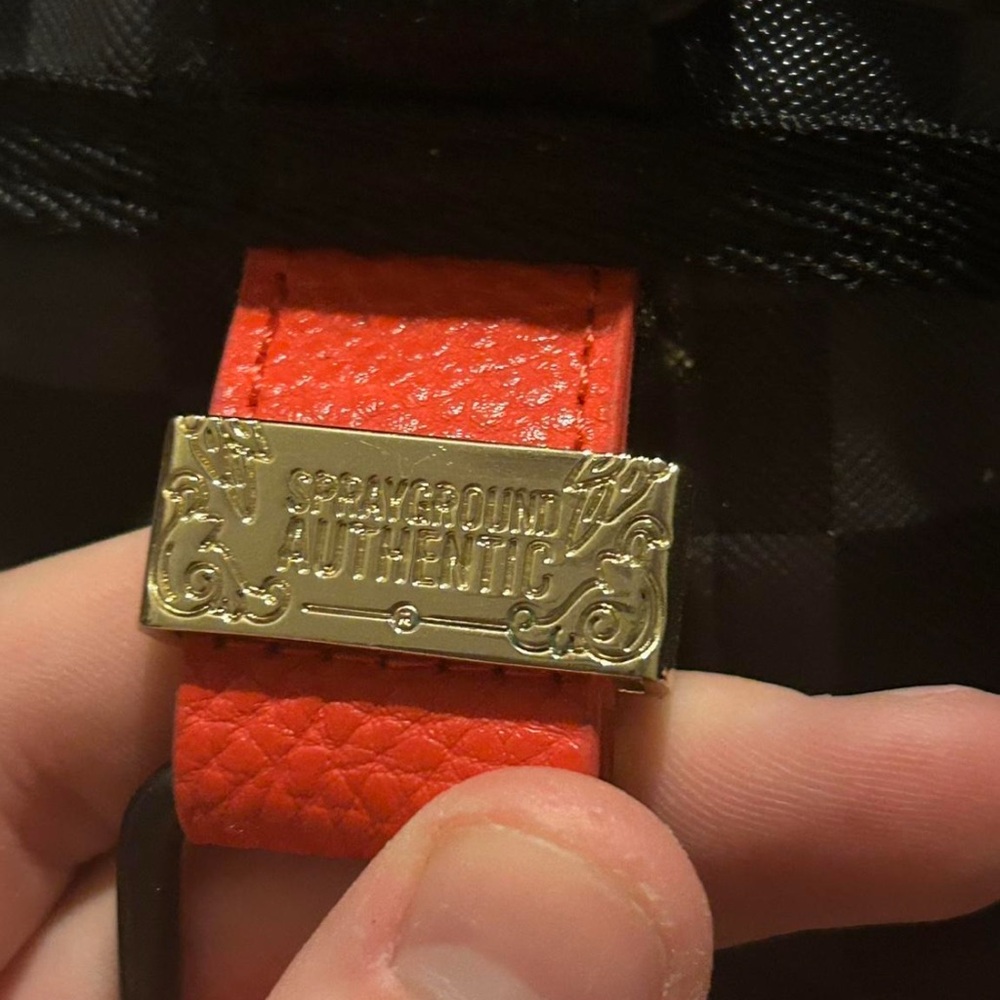 Sprayground Checkered Backpack With Red Accents - image 5